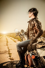 Image showing Biker girl