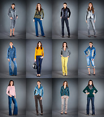 Image showing jeans collection lady's clothes