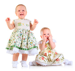 Image showing one years old baby girls