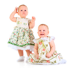 Image showing one years old baby girls