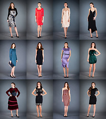 Image showing Collection of women's dresses