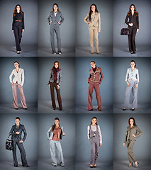 Image showing Collection of women's trouser suits