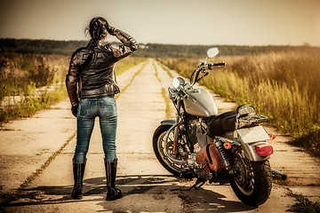 Image showing Biker girl