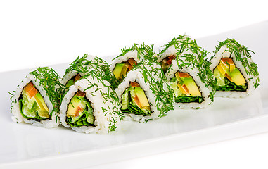 Image showing Sushi Roll on a white background