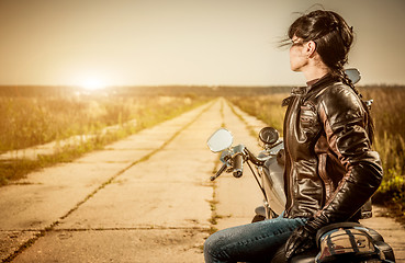 Image showing Biker girl