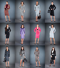 Image showing Collection of women's business suits