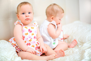 Image showing one years old baby girls