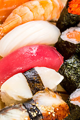 Image showing Sushi. Sea food combination