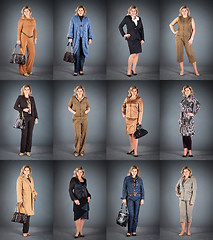 Image showing woman at a mature age in different clothes