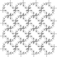 Image showing Seamless monochrome geometric ornament