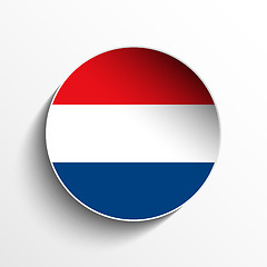 Image showing Netherlands Flag Paper Circle Shadow Button