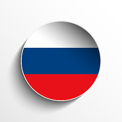 Image showing Russia Flag Paper Circle Shadow Button