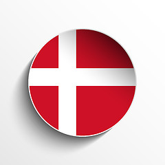 Image showing Denmark Flag Paper Circle Shadow Button