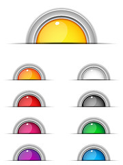 Image showing Set of 9 Colorful Glossy Buttons