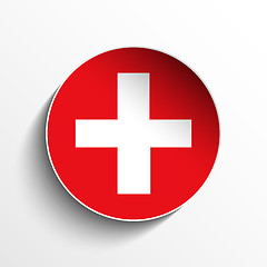 Image showing Switzerland Flag Paper Circle Shadow Button