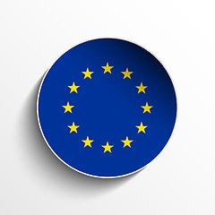 Image showing Europe Flag Paper Circle Shadow Button