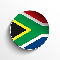 Image showing South Africa Flag Paper Circle Shadow Button