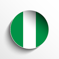 Image showing Nigeria Flag Paper Circle Shadow Button