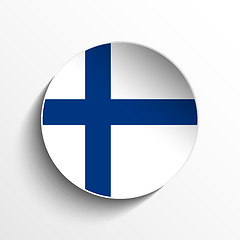 Image showing Finland Flag Paper Circle Shadow Button