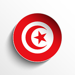 Image showing Tunisia Flag Paper Circle Shadow Button