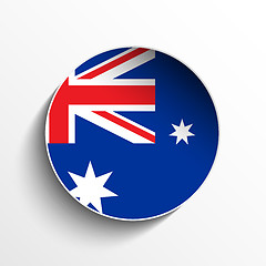 Image showing Australia Flag Paper Circle Shadow Button