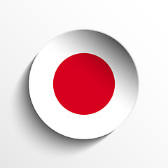 Image showing Japan Flag Paper Circle Shadow Button