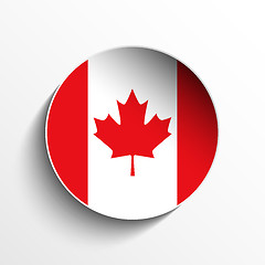 Image showing Canada Flag Paper Circle Shadow Button