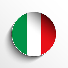 Image showing Italy Flag Paper Circle Shadow Button