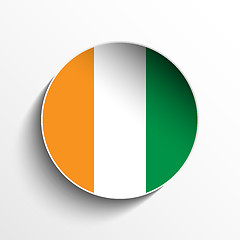 Image showing Ireland Flag Paper Circle Shadow Button