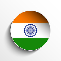 Image showing India Flag Paper Circle Shadow Button