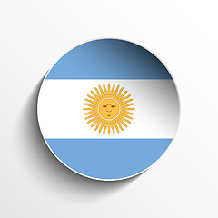 Image showing Argentina Flag Paper Circle Shadow Button