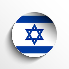 Image showing Israel Flag Paper Circle Shadow Button