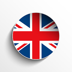 Image showing UK Flag Paper Circle Shadow Button