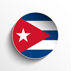 Image showing Cuba Flag Paper Circle Shadow Button