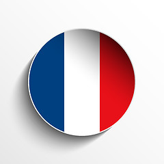 Image showing France Flag Paper Circle Shadow Button
