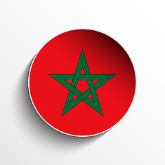 Image showing Morocco Flag Paper Circle Shadow Button