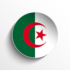 Image showing Algeria Flag Paper Circle Shadow Button
