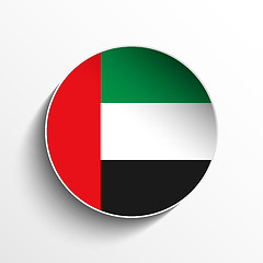 Image showing Emirates Flag Paper Circle Shadow Button