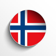 Image showing Norway Flag Paper Circle Shadow Button