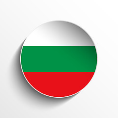 Image showing Bulgaria Flag Paper Circle Shadow Button