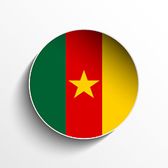 Image showing Cameroon Flag Paper Circle Shadow Button