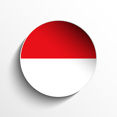 Image showing Monaco Flag Paper Circle Shadow Button