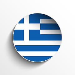 Image showing Greece Flag Paper Circle Shadow Button