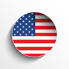 Image showing USA Flag Paper Circle Shadow Button