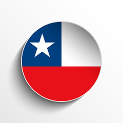 Image showing Chile Flag Paper Circle Shadow Button