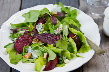 Image showing Roasted Beetroot with Blue cheese salad
