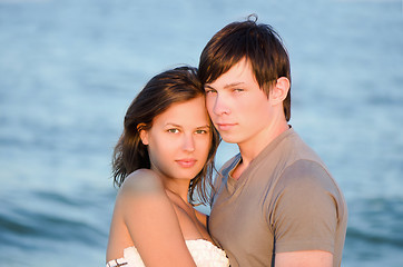 Image showing beautiful young couple on the beach