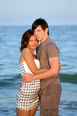 Image showing happy young couple on the beach