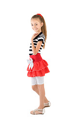 Image showing The girl in the red skirt