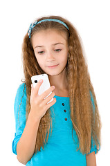 Image showing The girl with mobile phone